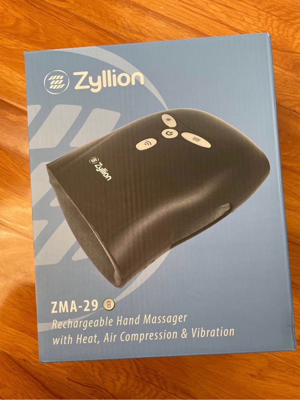 ZMA-29 Black Rechargeable Hand Massager with Heat & Vibration